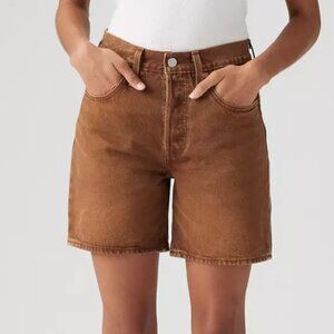 Levi's 501 Original Fit High Rise Mid-Thigh Shorts - Brown W33